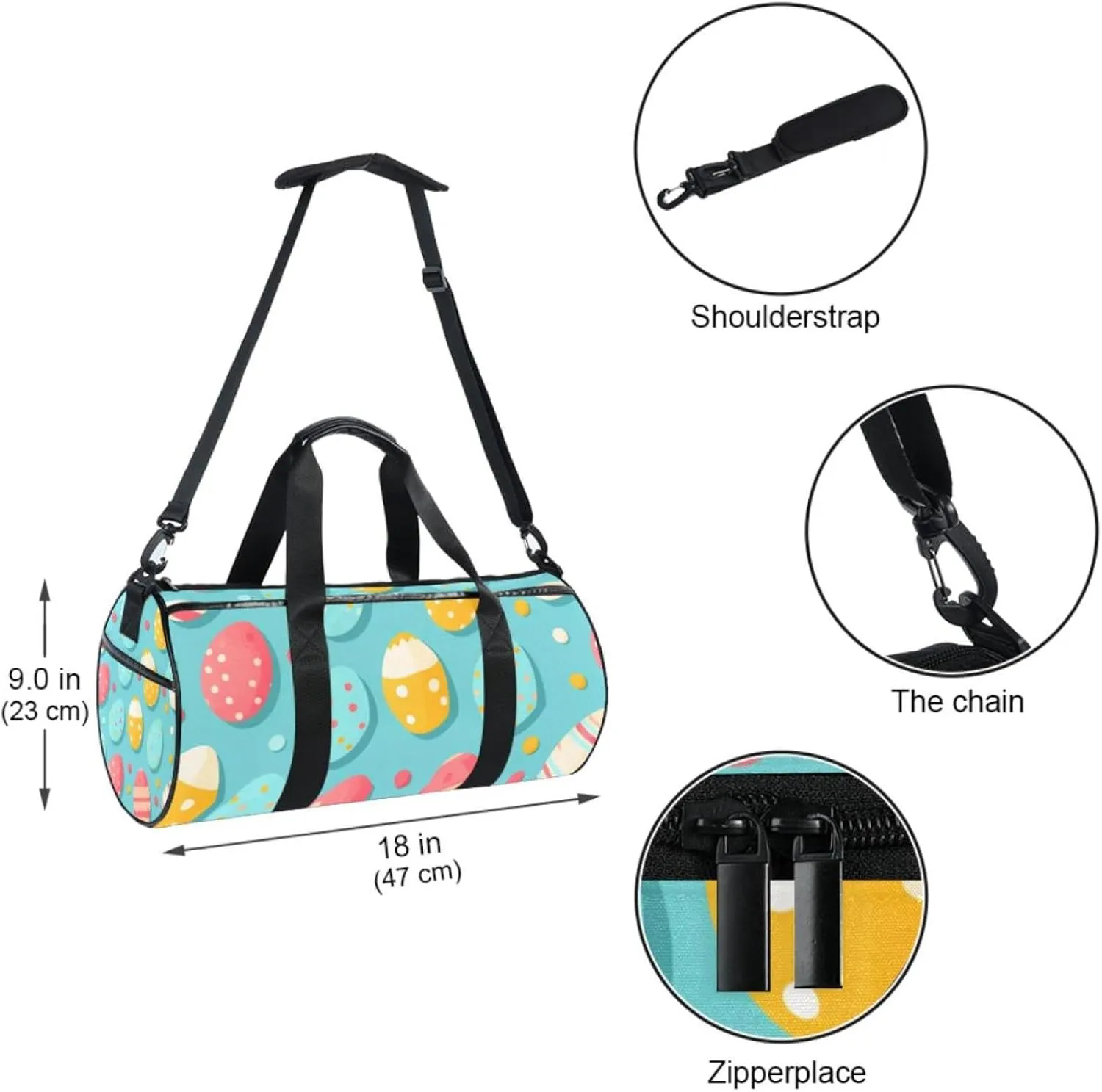 Travel Bag,Mens Gym Bag,Womens Gym Bag,Colored Print Egg Easter,Sports Bag