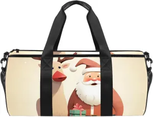 Travel Bag,Mens Gym Bag,Womens Gym Bag,Xmas Deer Santa Claus,Sports Bag