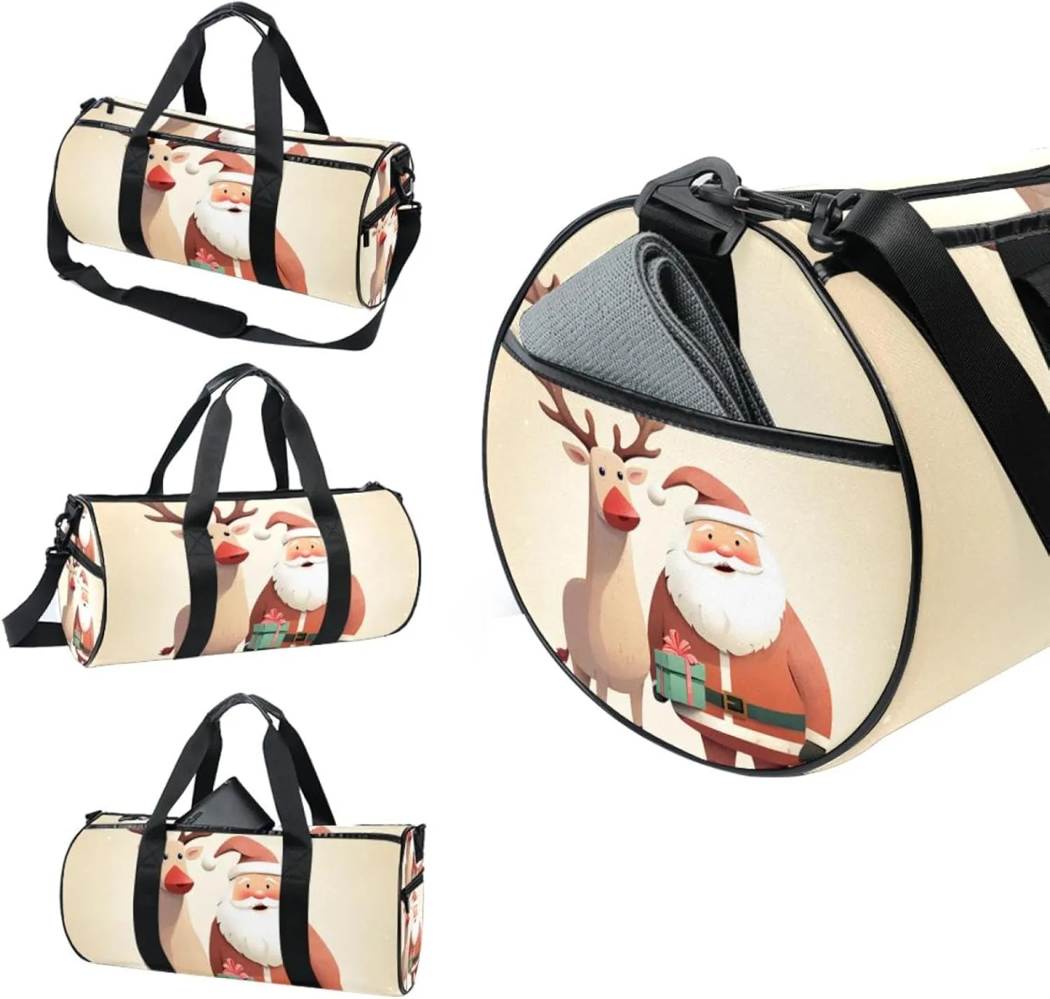 Travel Bag,Mens Gym Bag,Womens Gym Bag,Xmas Deer Santa Claus,Sports Bag