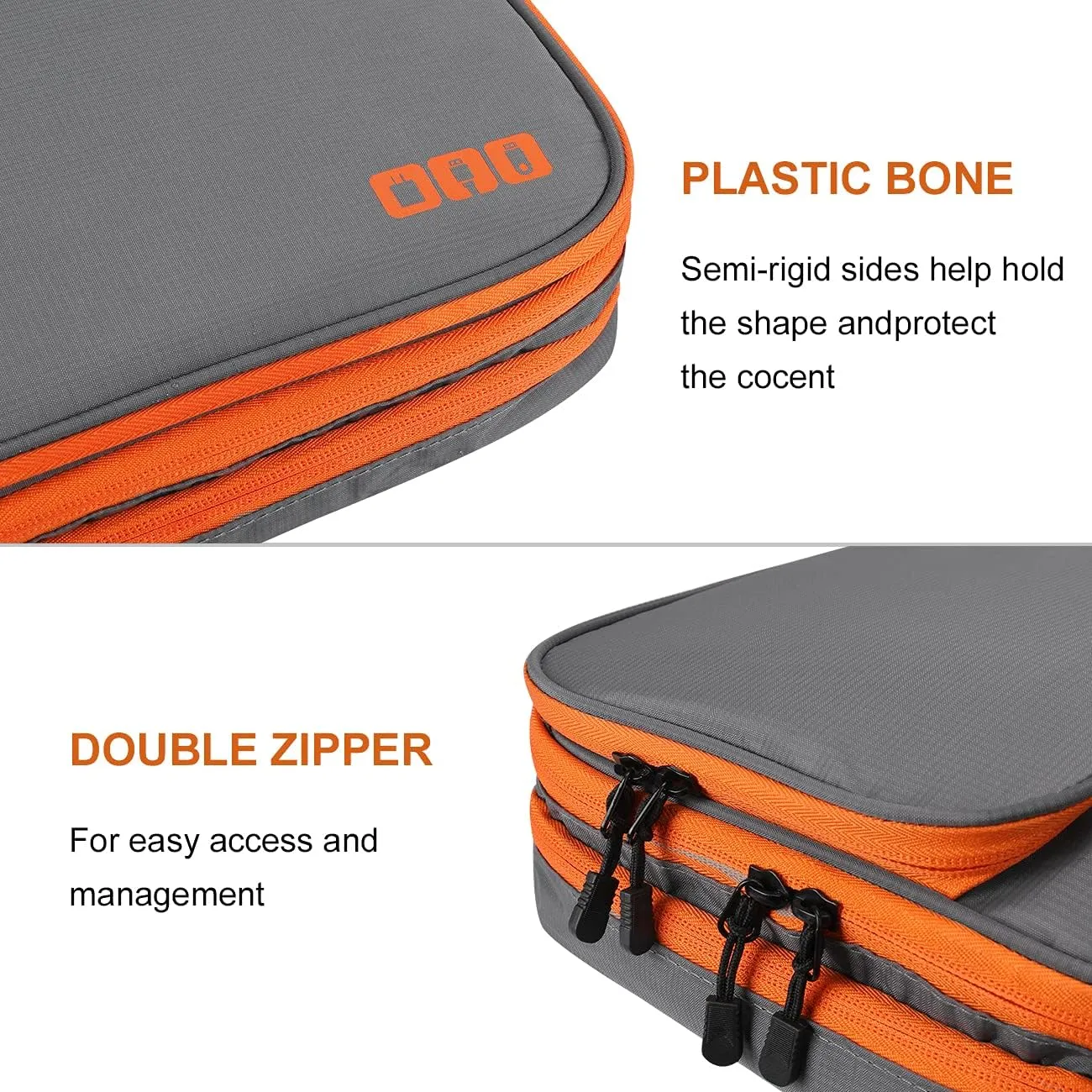 Travel Cable Organizer Bag, 3 Layer X-Large Capacity Electronics Accessories Cord Storage Case Bag for Cables, SD Card,Chargers, Power Bank, Cellphone,Tablet