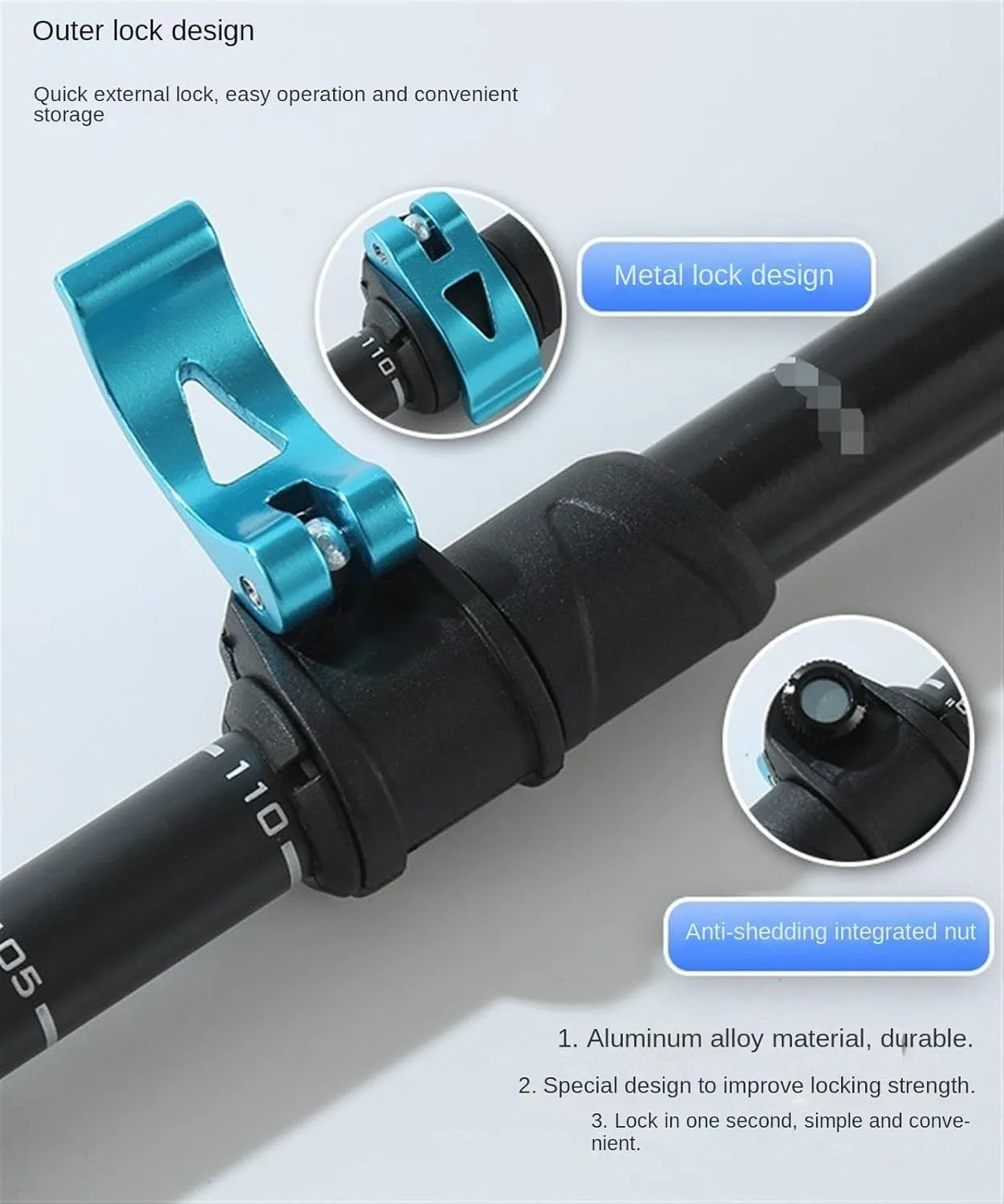 Travel Trekking Pole Carbon Fiber Trekking Poles Telescopic Walking Sticks with EVA Grips Ultralight for Backpacking Outdoor Activities(Blue)