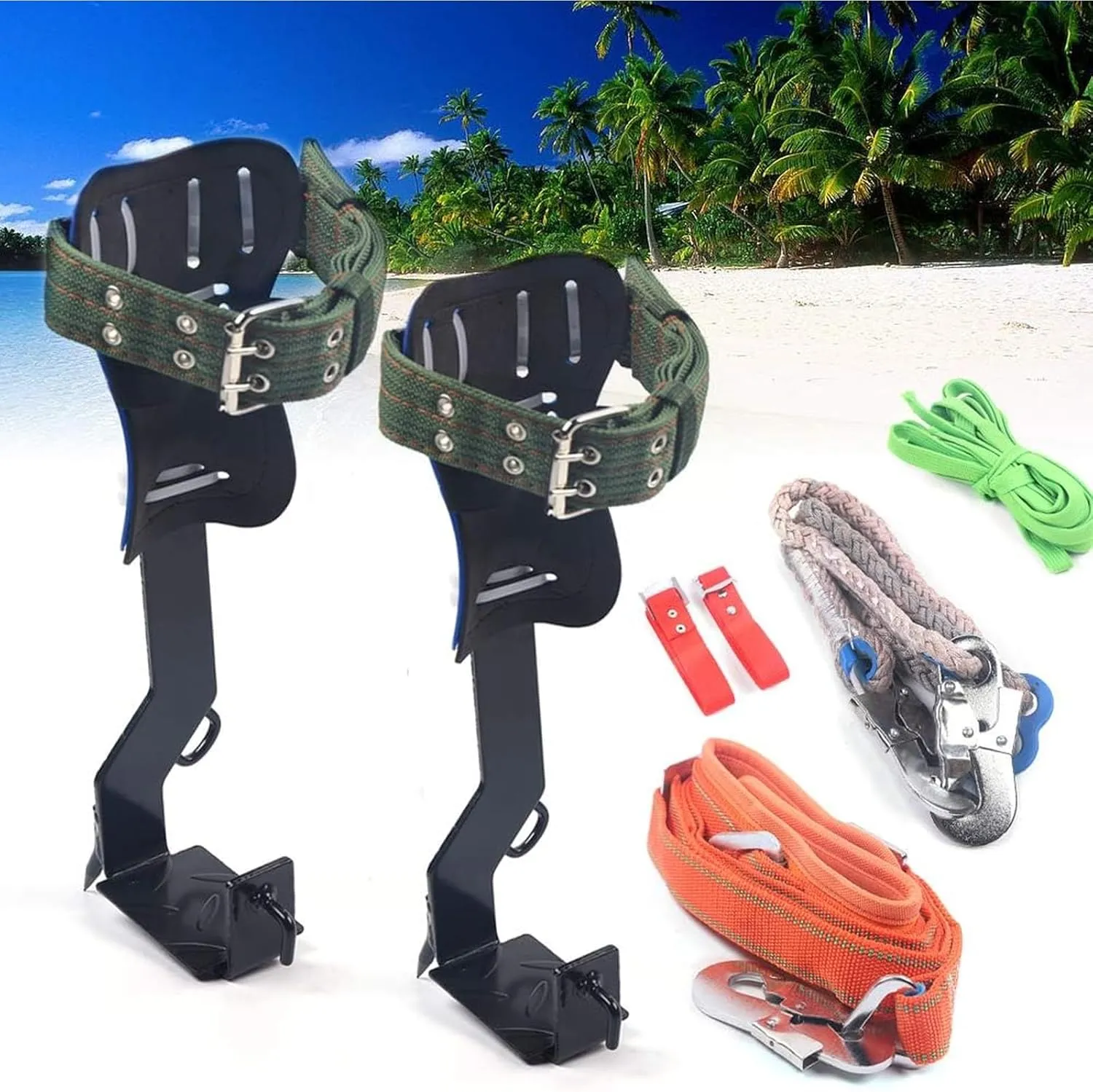 Tree Climbing Equipment, Tree Climbing Spikes Set, Tree Climbing Spikes Tree Climbing Equipment, Climbing Tool for Hunters, Agricultural Producers, Construction Workers, 10.5 * 5 * 36cm