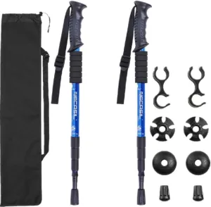 Trekking Poles - 2 Pack with Antishock and Quick Lock System, Telescopic, Collapsible, Ultralight for Hiking, Camping, Mountaining, Backpacking, Walking (B)