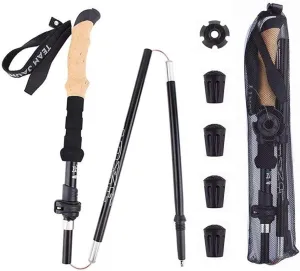 Trekking Poles Collapsible Hiking Poles - Aluminum 7075 Adjustable Hiking Walking Sticks with Quick Locks, Expandable to 53" and Ultralight Poles for Hiking Camping Mountains Walkin