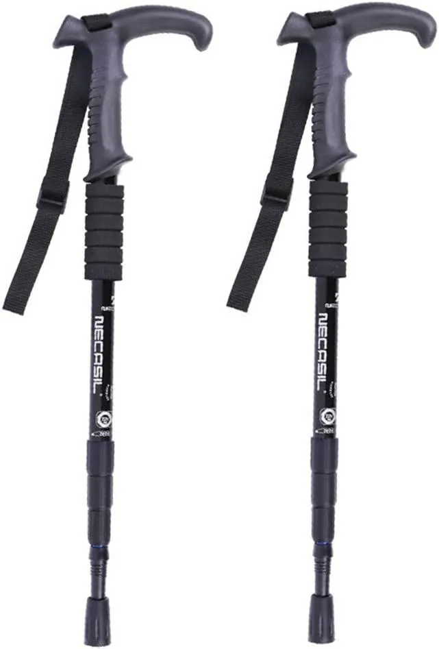 Trekking Poles Ultralight Aluminium Telescopic Hiking Poles Walking Sticks with Inner Lock Antishock for Man and Female in Hiking Camping Walking Trekking (Black)