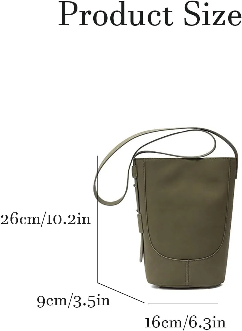Trendy Suede Tote Bag for Women Classic Crossbody Small Purses Lightweight Slouchy Bucket Bag for Work Travel Shopping