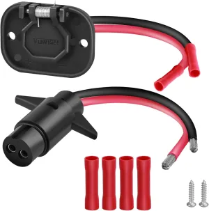 Trolling Motor Plug - 12V 8 Gauge 2-Wire Receptacle for Minn Kota, Waterproof Trolling Motor Connector, Quick Connect Trolling Motor Socket - Ideal for Marine Boats and Kayaks