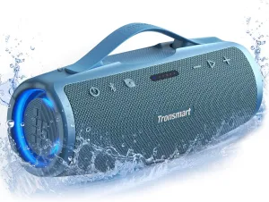 Tronsmart Mirtune S100 Portable Bluetooth Speaker, 50W Punchy Bass & Clear Treble, Retractable Handle, 20H Playtime, IPX7 Waterproof, Customize EQ, Built-in Power Bank for Outdoor, Camping,Beach(Blue)