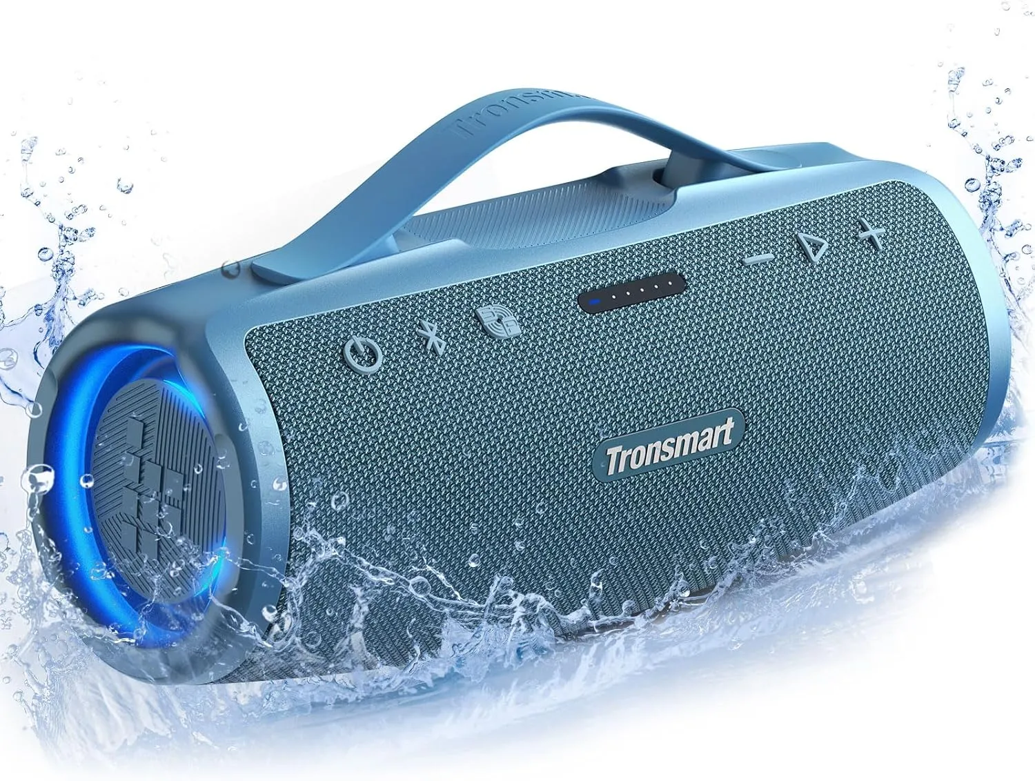Tronsmart Mirtune S100 Portable Bluetooth Speaker, 50W Punchy Bass & Clear Treble, Retractable Handle, 20H Playtime, IPX7 Waterproof, Customize EQ, Built-in Power Bank for Outdoor, Camping,Beach(Blue)