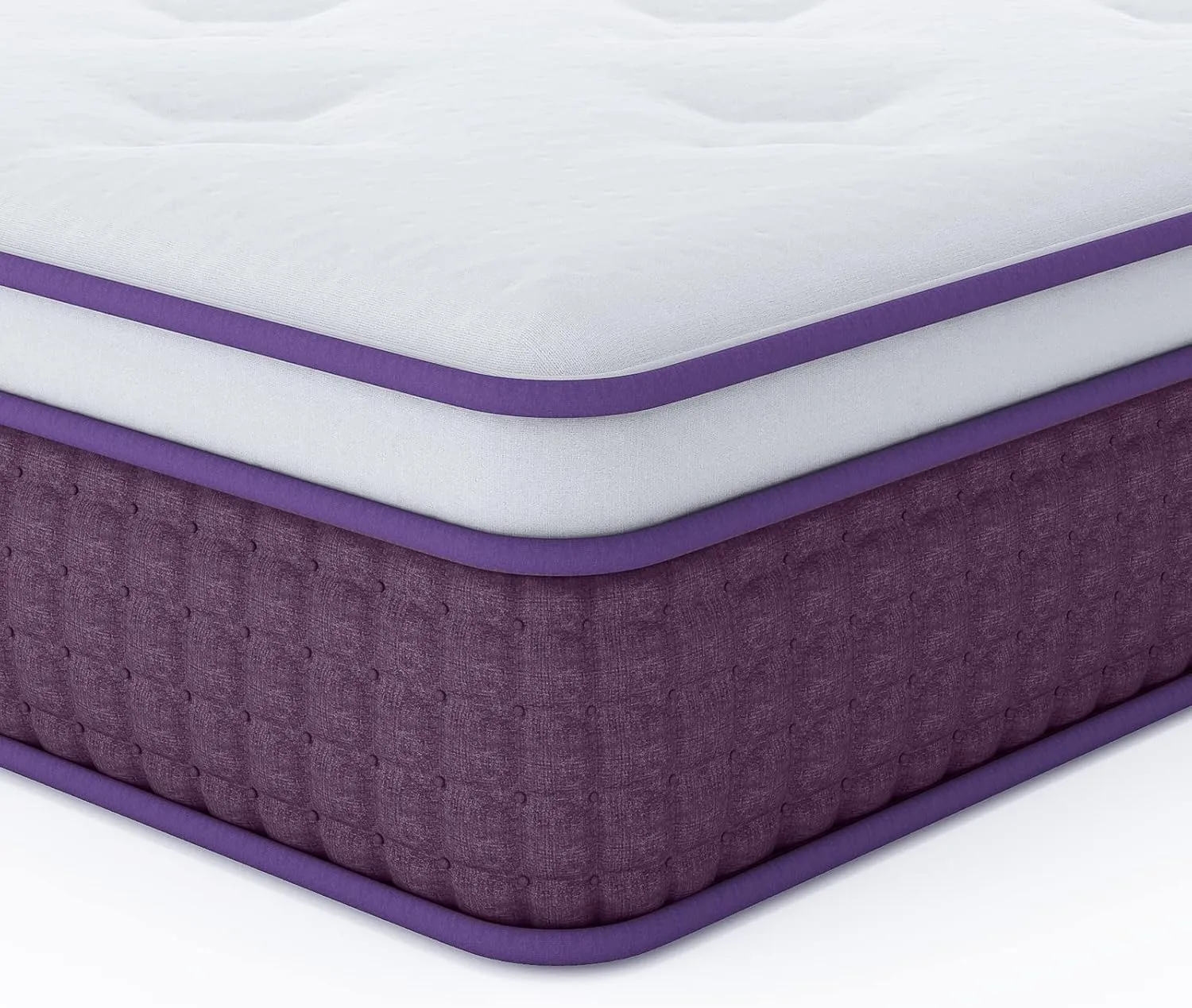 Twin Mattress, 10 Inch Hybrid Twin Mattress, Twin Size Mattress in a Box, Plush Foam Mattress with Individually Pocketed Coils, Motion Isolation for Pressure Relief, Medium Soft