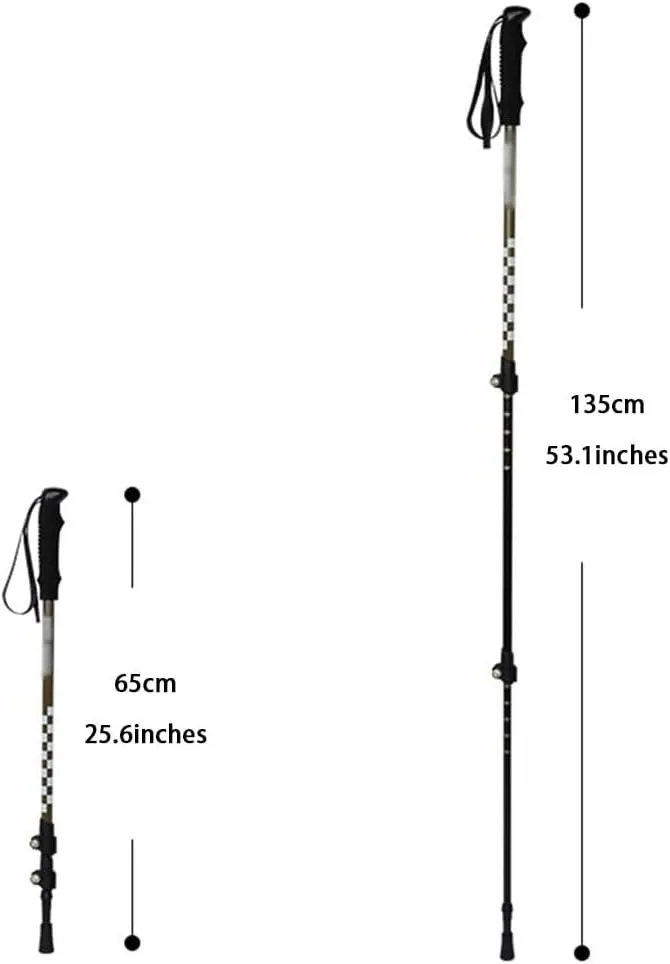 Two Telescopic Walking Stick, Nordic Hiking Gear, Easy Adjustability Trekking Poles, with Aluminum Alloy Lock, for Men, Women