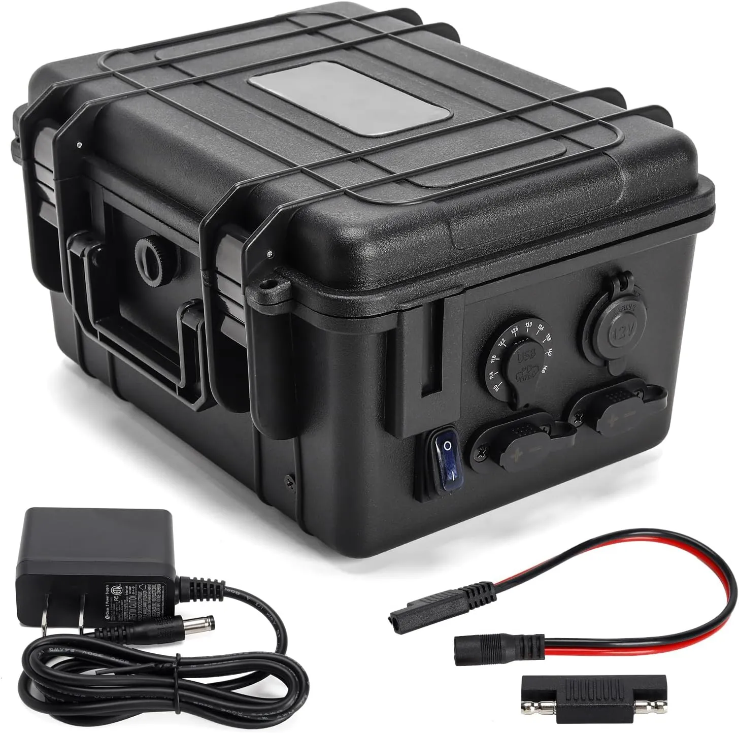 TXL Marine Power Pack Battery Box for Kayaks & Fishing Boats, Waterproof, Multi-Function QC Fast Charging, Supports Multiple Battery Configurations (Batteries Not Included)