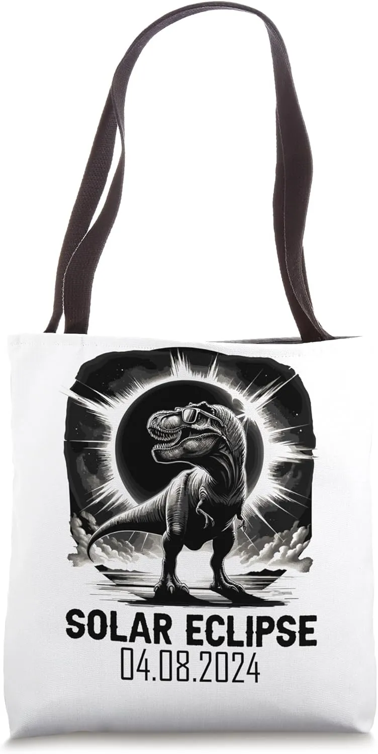 Tyrannosaurus Rex Solar Eclipse 04.08.2024 Tote Bag