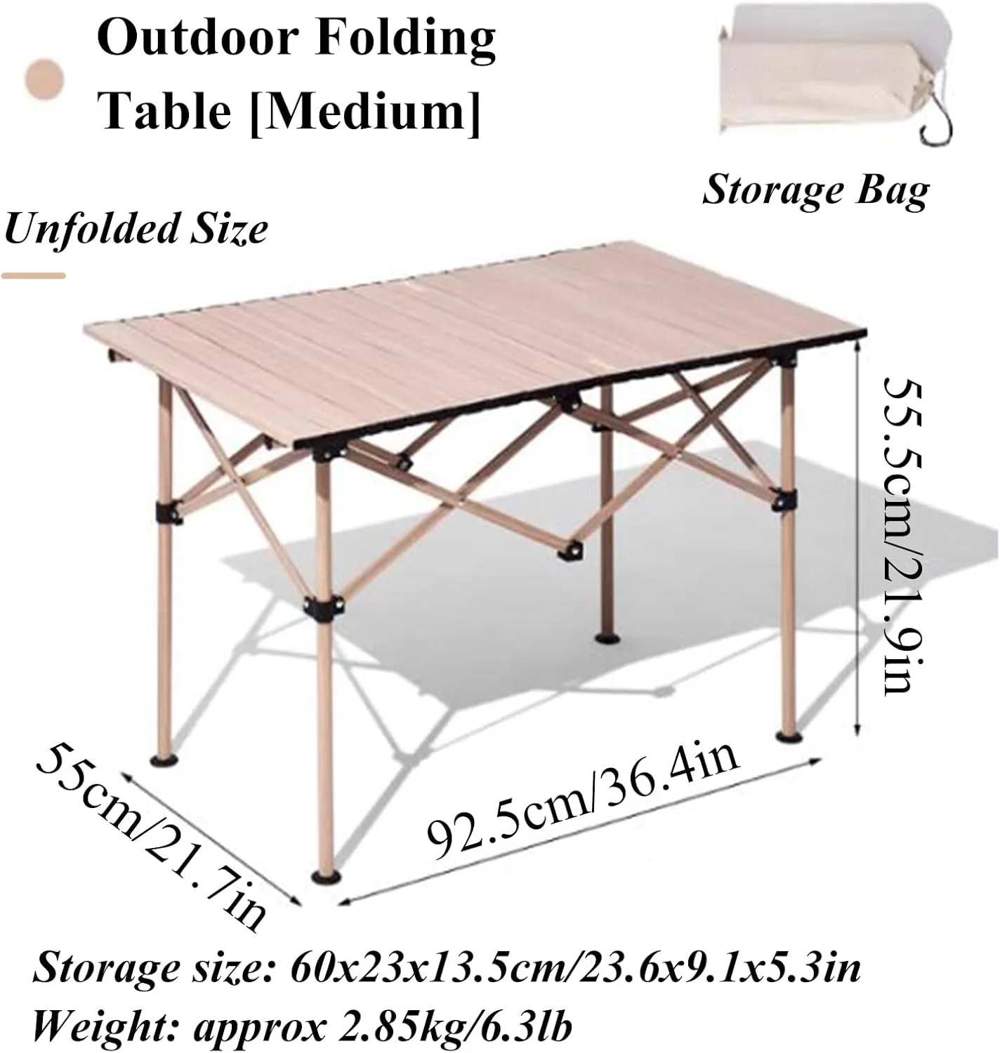 Ultra-Light Camping Table Compact Folding Picnic Table Aluminum Folding Camping Table Roll Up Table Top for Indoor & Outdoor