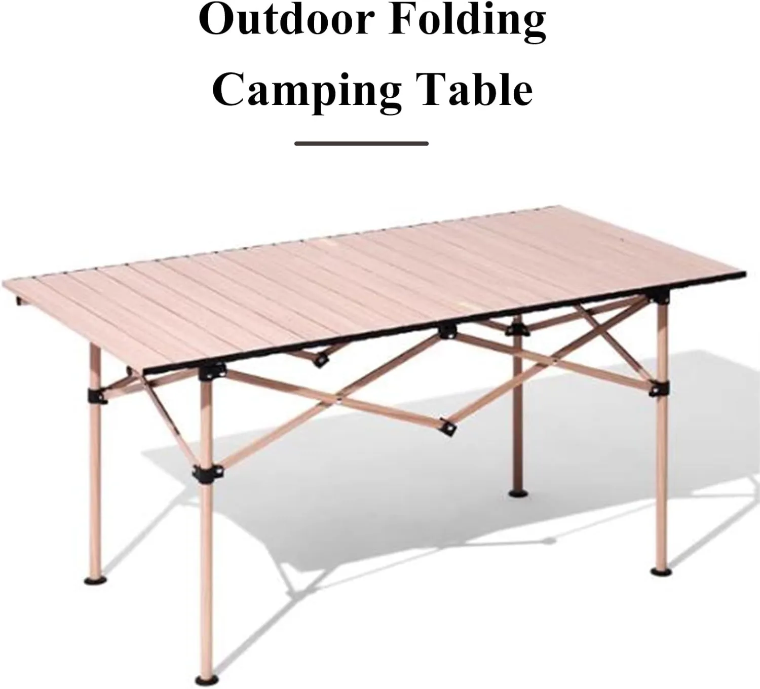 Ultra-Light Camping Table Compact Folding Picnic Table Aluminum Folding Camping Table Roll Up Table Top for Indoor & Outdoor