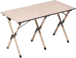 Ultra-Light Camping Table Folding Camping Picnic Table Compact Frame Camping Table Roll Up Table Top with Carry Bag for Camp