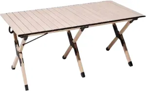 Ultra-Light Camping Table Folding Camping Picnic Table Compact Frame Camping Table Roll Up Table Top with Carry Bag for Camp