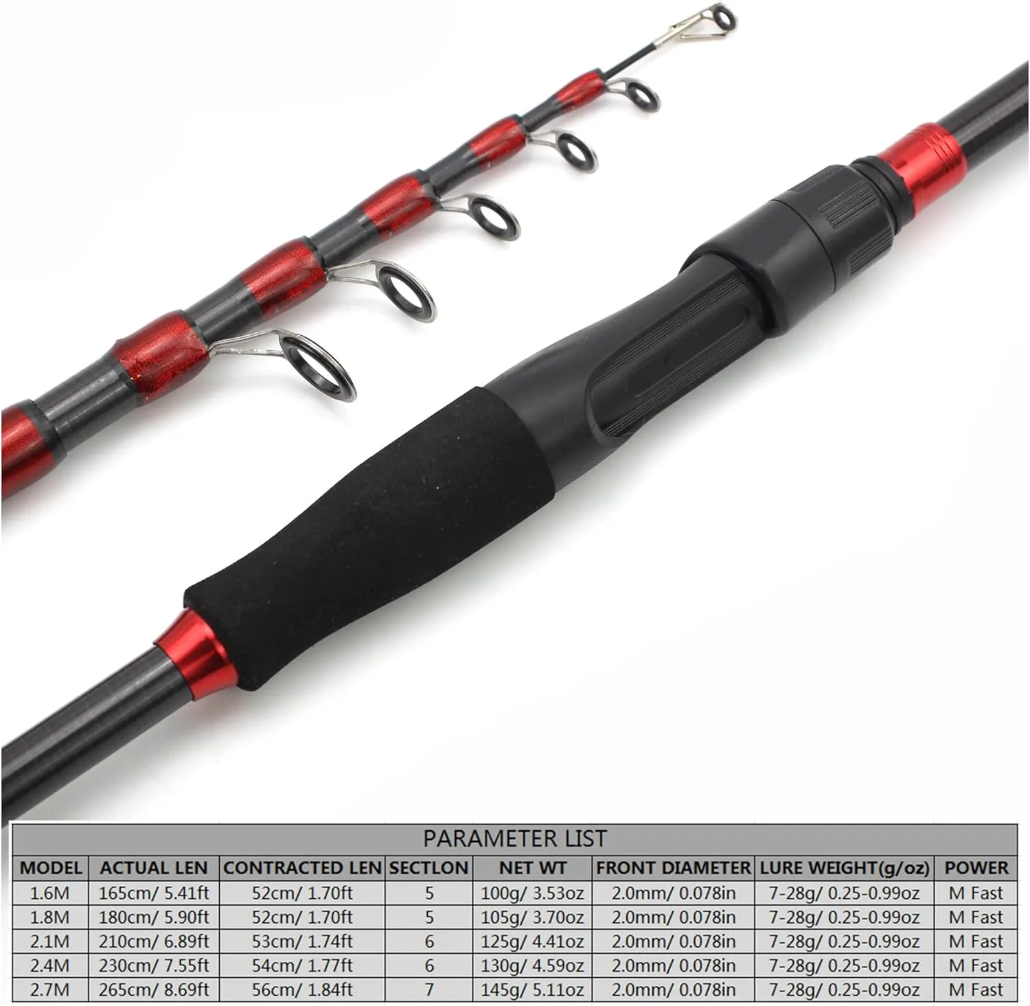 Ultra Light Short Carbon Fiber Telescopic Fishing Rod Sea Saltwater Portable Spinning Casting Pole