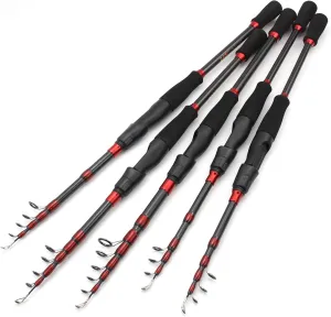 Ultra Light Short Carbon Fiber Telescopic Fishing Rod Sea Saltwater Portable Spinning Casting Pole