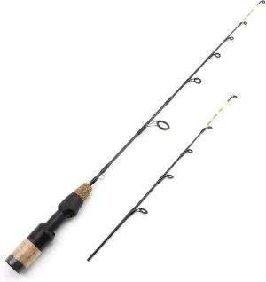 Ultra Light Short Ice Fishing Rod 23.6" Portable Spinning Pole Winter Fishing Tackle