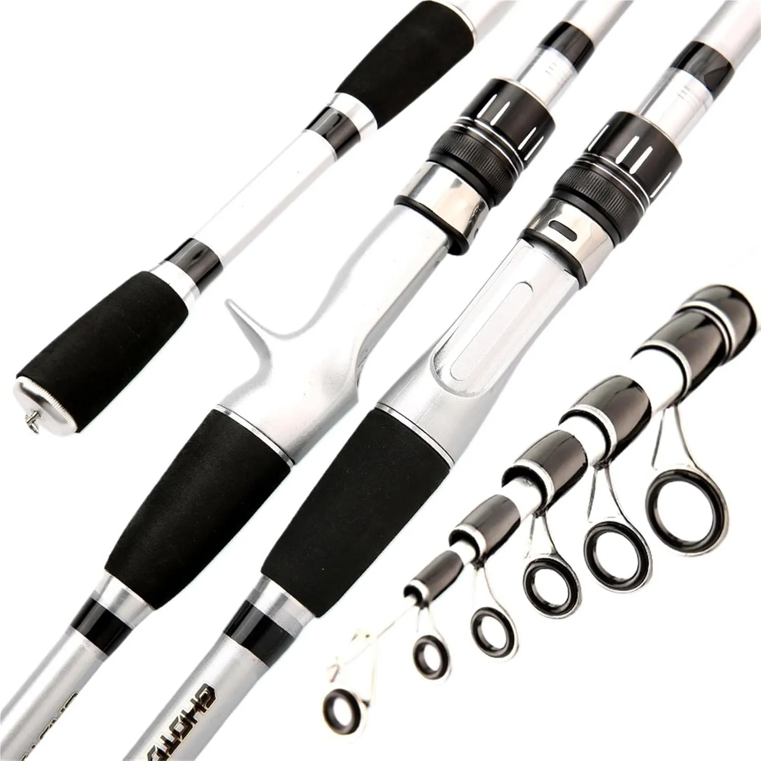 Ultralight and Hard Telescopic Fishing Rod Portable Long Casting Pole Carbon Fiber 1.5-2.4m Fast Action Fishing Pole Tackle