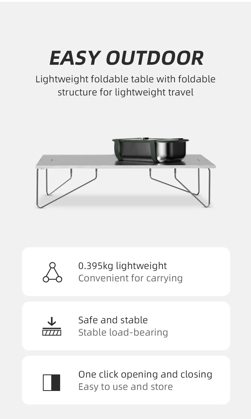 Ultralight Mini Outdoor Table Foldable Aluminum Alloy Camping Table
