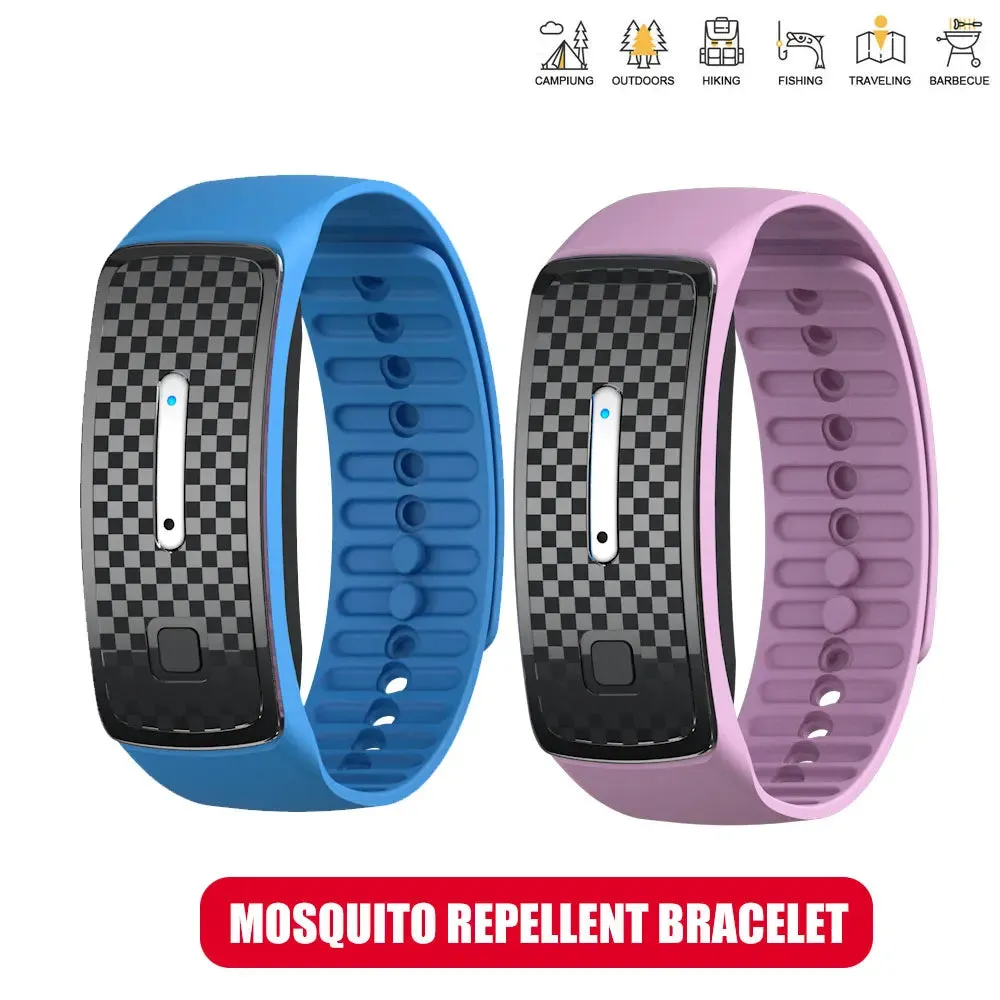 Ultrasonic Mosquito Repellent Bracelet Outdoor Portable Mosquito Repellent Electronic USB Rechargeable Bionic Wave Anti Mosquito