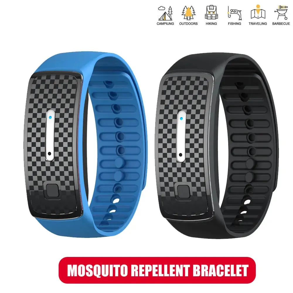 Ultrasonic Mosquito Repellent Bracelet Outdoor Portable Mosquito Repellent Electronic USB Rechargeable Bionic Wave Anti Mosquito