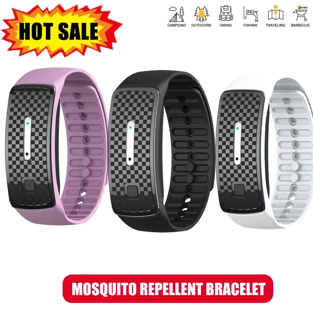 Ultrasonic Mosquito Repellent Bracelet Outdoor Portable Mosquito Repellent Electronic USB Rechargeable Bionic Wave Anti Mosquito
