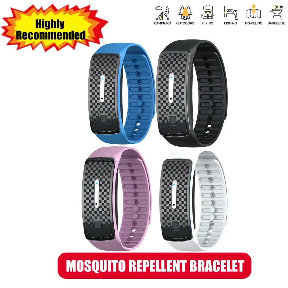 Ultrasonic Mosquito Repellent Bracelet Outdoor Portable Mosquito Repellent Electronic USB Rechargeable Bionic Wave Anti Mosquito