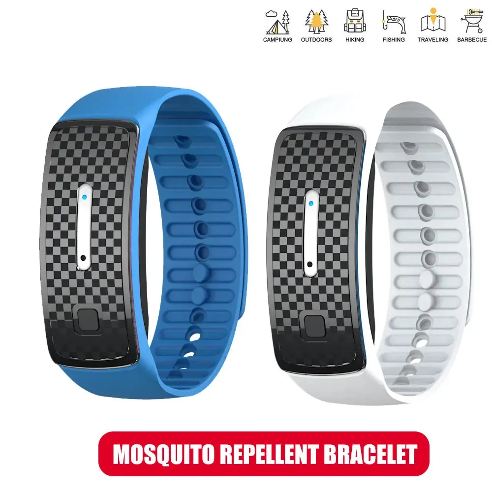 Ultrasonic Mosquito Repellent Bracelet Outdoor Portable Mosquito Repellent Electronic USB Rechargeable Bionic Wave Anti Mosquito