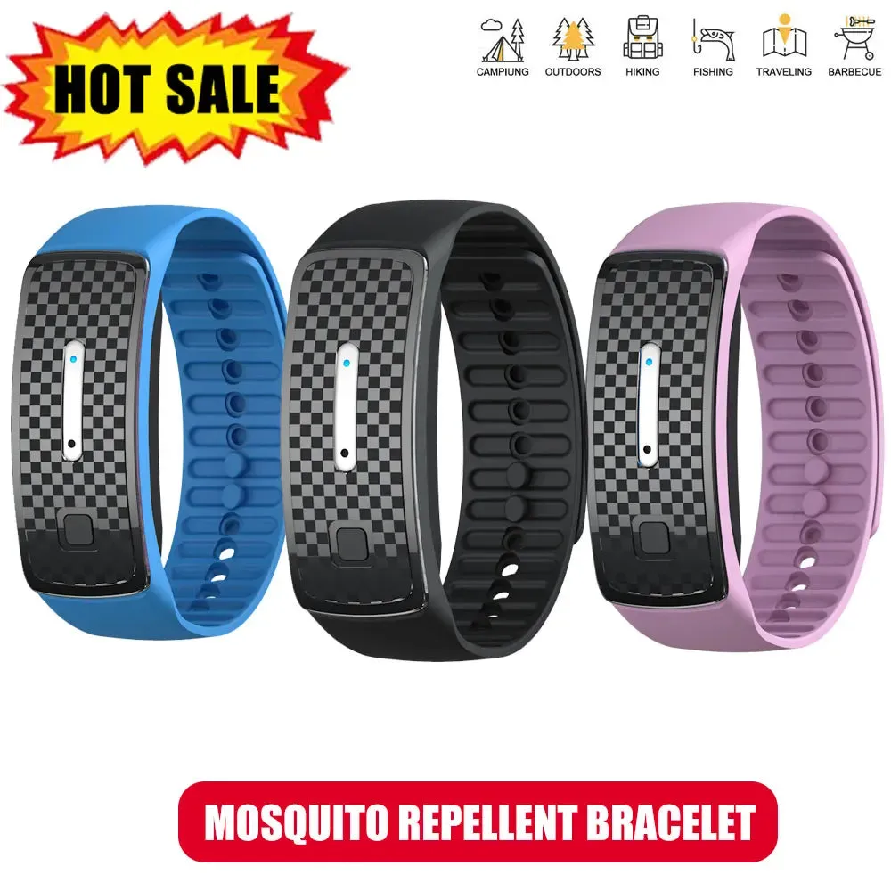 Ultrasonic Mosquito Repellent Bracelet Outdoor Portable Mosquito Repellent Electronic USB Rechargeable Bionic Wave Anti Mosquito