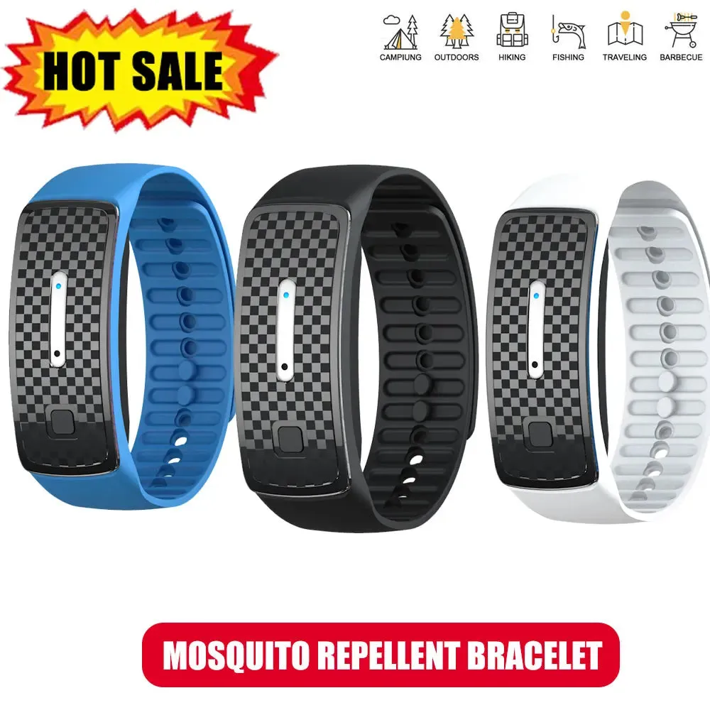 Ultrasonic Mosquito Repellent Bracelet Outdoor Portable Mosquito Repellent Electronic USB Rechargeable Bionic Wave Anti Mosquito