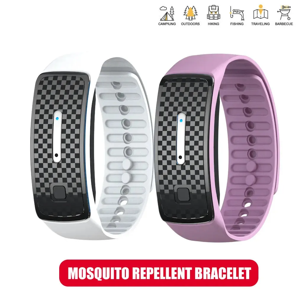 Ultrasonic Mosquito Repellent Bracelet Outdoor Portable Mosquito Repellent Electronic USB Rechargeable Bionic Wave Anti Mosquito