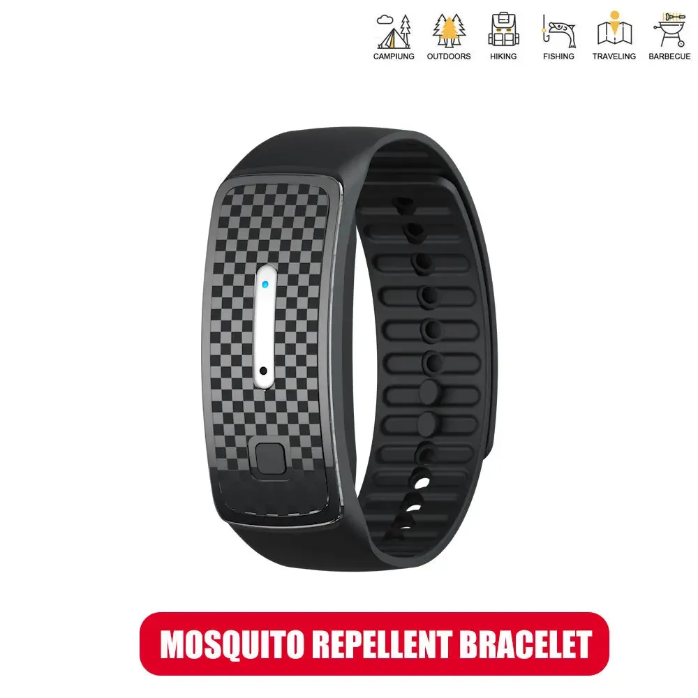 Ultrasonic Mosquito Repellent Bracelet Outdoor Portable Mosquito Repellent Electronic USB Rechargeable Bionic Wave Anti Mosquito