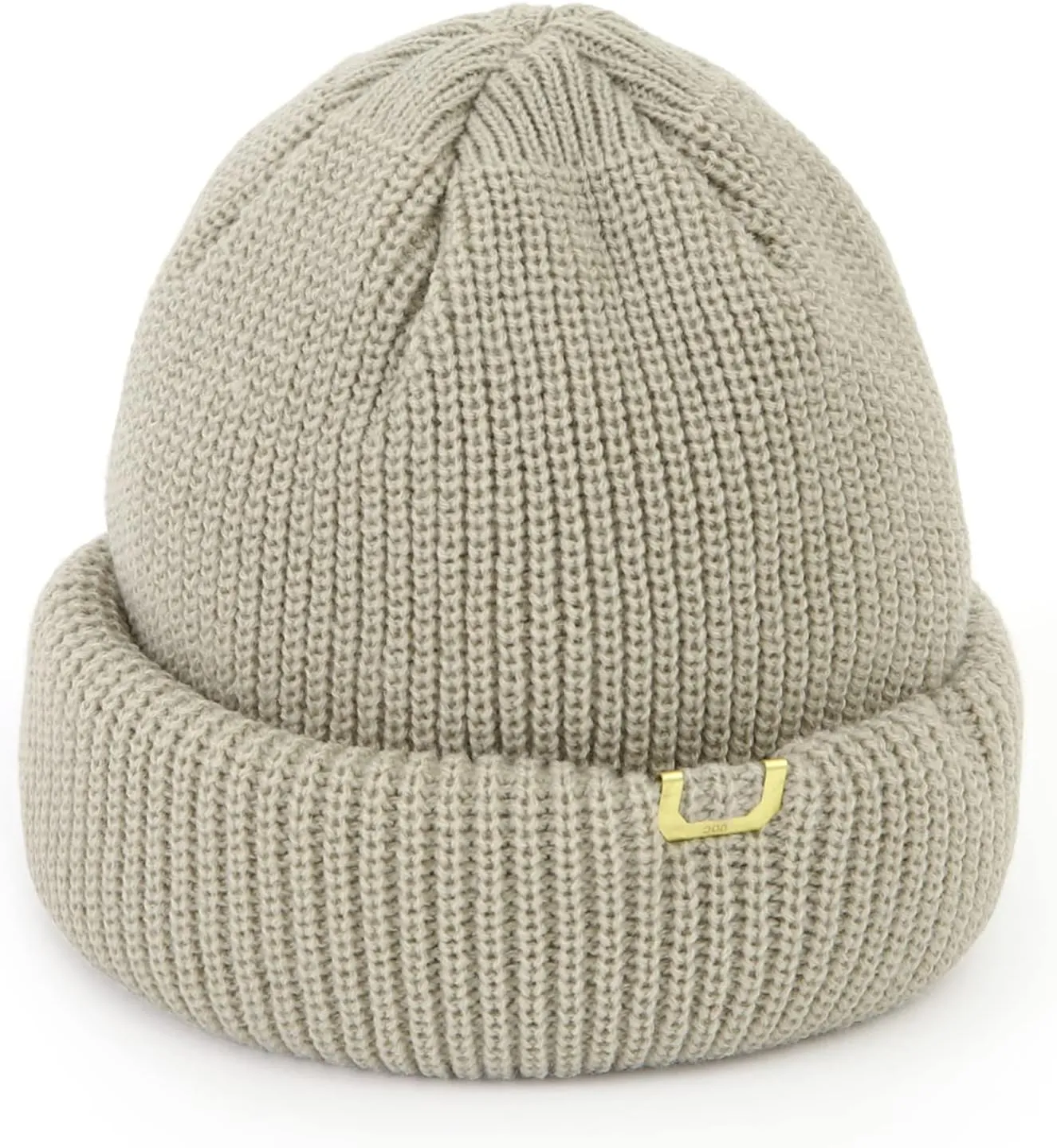 UNDERCONTROL Gold Brass Label Unisex Fall Winter Short Thick Cuffed Rollup Warm Beanie Korea Trawler Fisherman Knit Skull Hat