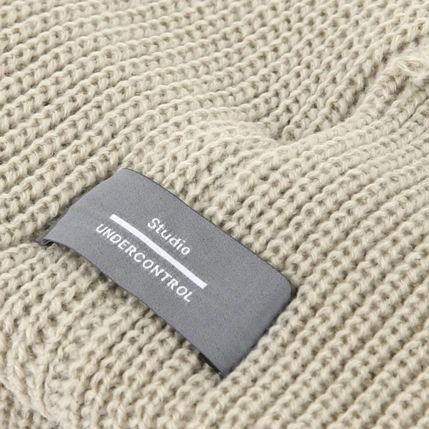 UNDERCONTROL Gold Brass Label Unisex Fall Winter Short Thick Cuffed Rollup Warm Beanie Korea Trawler Fisherman Knit Skull Hat
