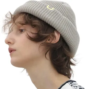 UNDERCONTROL Gold Brass Label Unisex Fall Winter Short Thick Cuffed Rollup Warm Beanie Korea Trawler Fisherman Knit Skull Hat