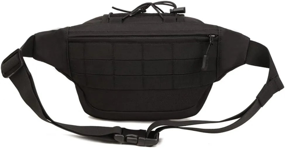 UNISTRENGH Military Fanny Pack Tactical Waist Bag Pack Water-resistant Hip Belt Bag Pouch for Outdoor Bumbag (Black)