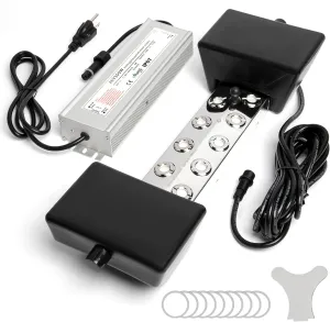 Upgrade Ultrasonic Fogger 10 Head, Ultrasonic Mist Maker with Float, 7000ml/H Mist Maker Fogger w/ 350W Waterproof Power Supply, Perfect for Pond, Greenhouse, Rockery, Halloween Decoration