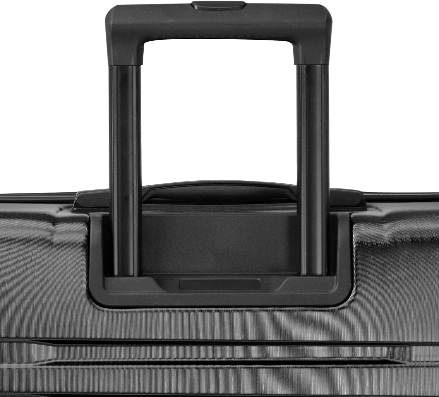U.S. Traveler Boren Polycarbonate Hardside Rugged Travel Suitcase Luggage with 8 Spinner Wheels, Aluminum Handle, Black, 2-Piece Set, USB Port in Carry-On