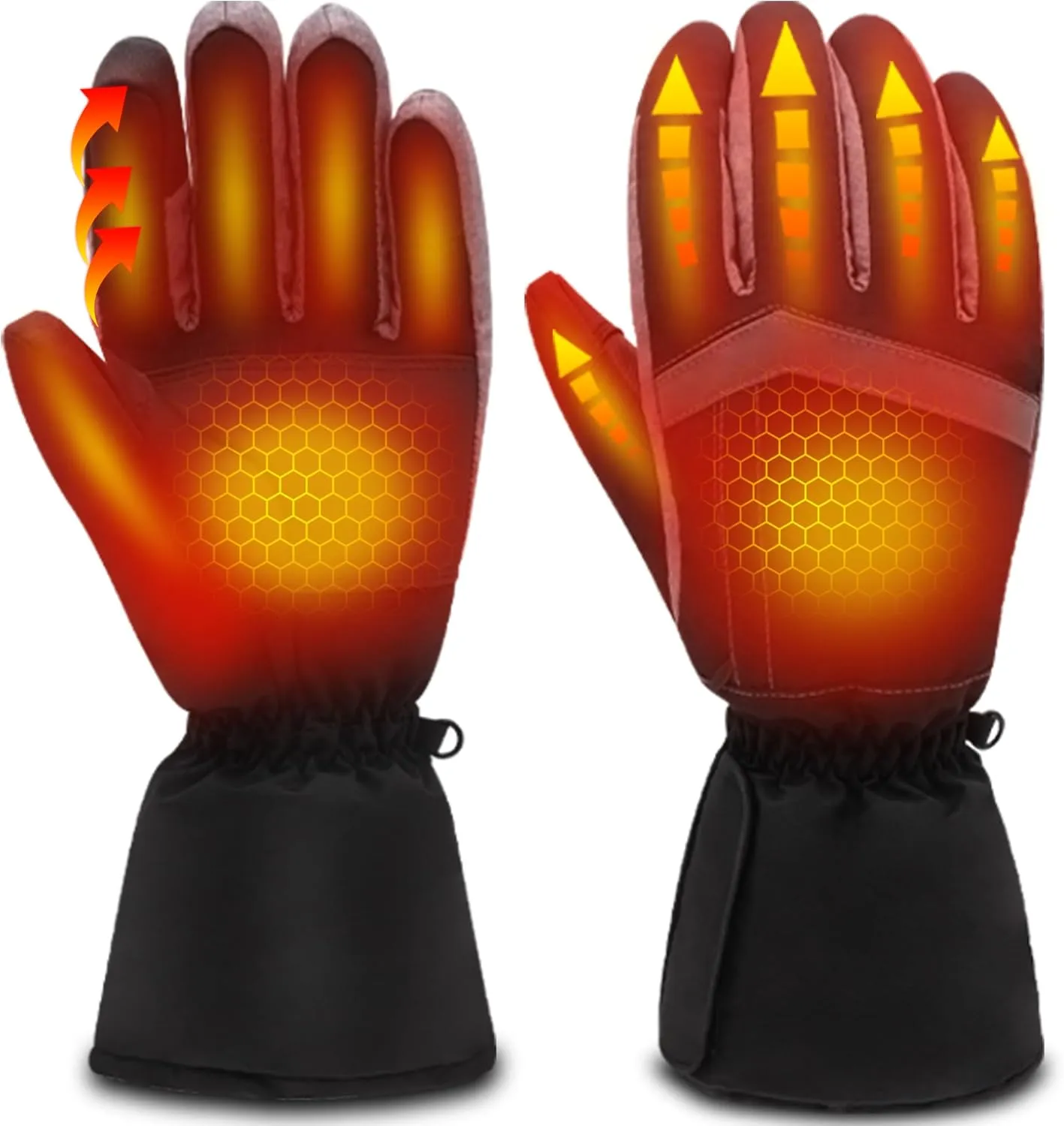 USB Heated Gloves - Battery Powered Electric Touchscreen, Waterproof & Windproof for Men, Women, Camping, Skiing, Hiking, Working