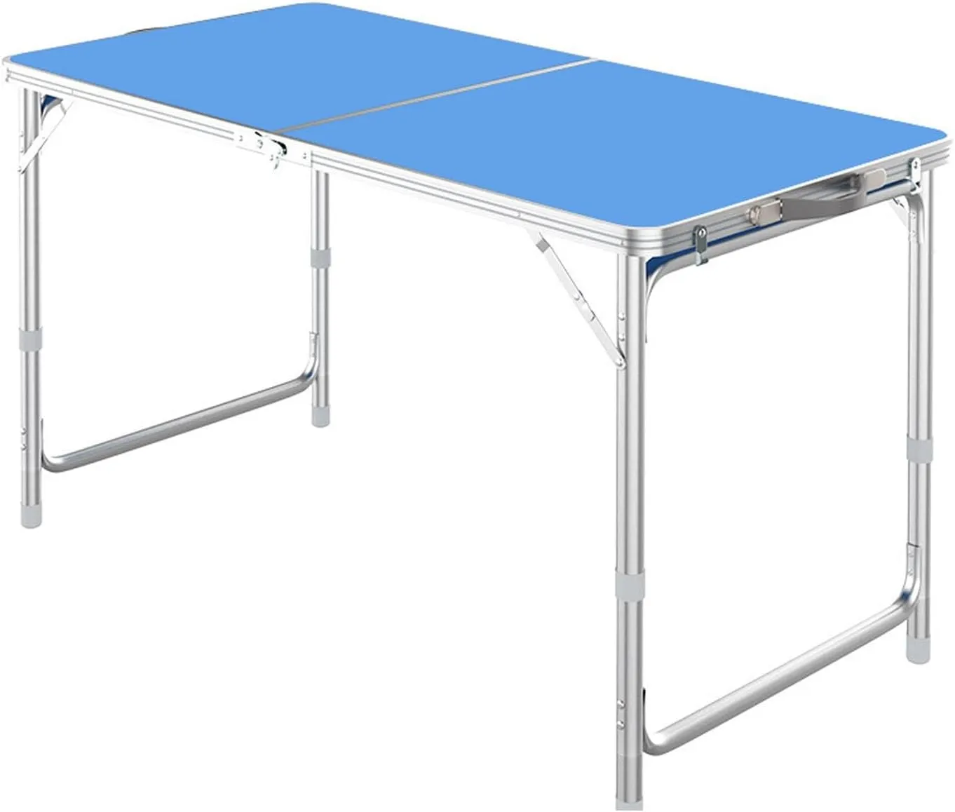 Usoway Portable Beach Table Folding Camping Table Aluminum Ultralight Height Adjustable Camp Table 3 Heights Folding Camping Table (C : Blue), 665599
