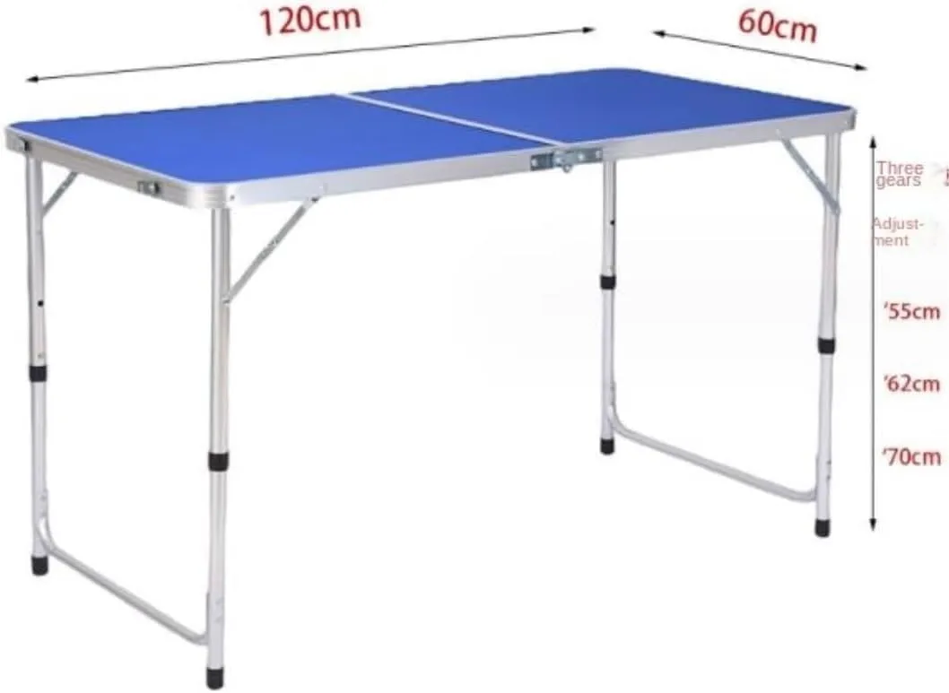 Usoway Portable Beach Table Folding Camping Table Aluminum Ultralight Height Adjustable Camp Table 3 Heights Folding Camping Table (C : Blue), 665599
