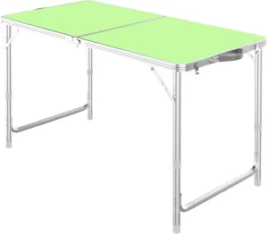 Usoway Portable Beach Table Folding Camping Table Aluminum Ultralight Height Adjustable Camp Table 3 Heights Folding Camping Table (C : Green), 665599