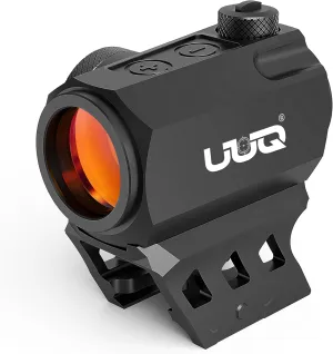 UUQ 1x20mm Compact Red Dot Sight, Shake Awake 2 MOA Red Dot,11-Level Brightness Optic, with Absolute Co Witness Riser, IPX7 Waterproof, 1000G Shockproof Rifle Scope,Fits 20mm Rail Mount