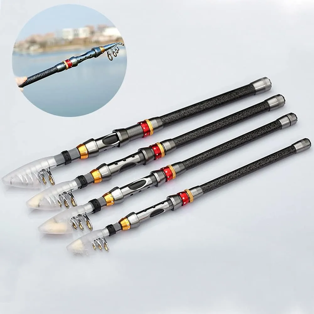 VALINK Portable Fishing Rod, Telescopic Fishing Rod, Carbon Spinning Pole Reel 1.8/2.1/2.4/2.7/3.0/3.6m Sea Rods Portable Tackle