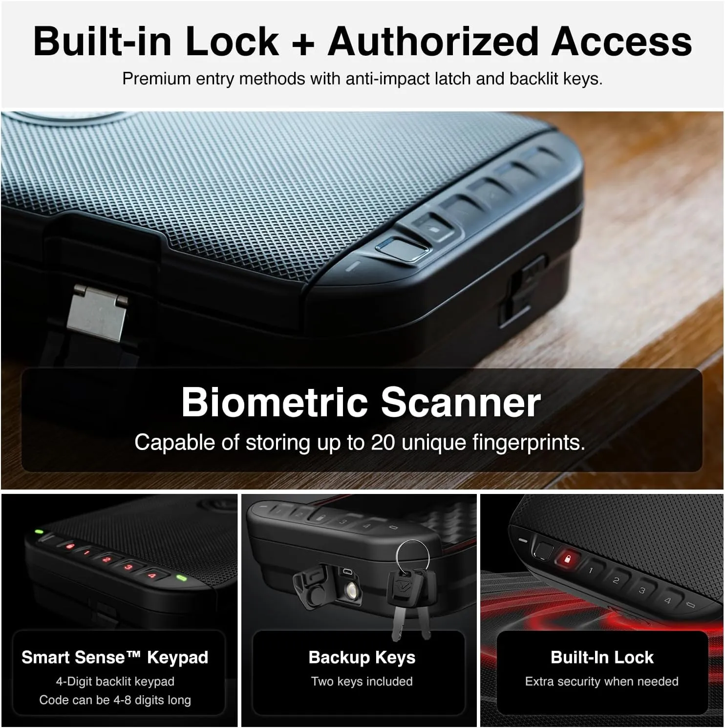 Vaultek LifePod 2.0 Biometric | Secure Waterproof Travel Case & Rugged Biometric Lock Box | Fingerprint Scanner, App Control, Backlit Keypad, Anti‑Impact Latch | Signature Series Kit