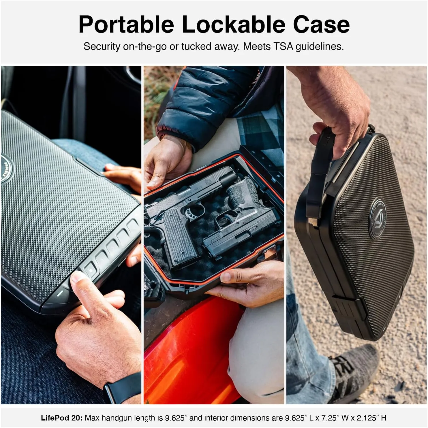 Vaultek LifePod 2.0 Biometric | Secure Waterproof Travel Case & Rugged Biometric Lock Box | Fingerprint Scanner, App Control, Backlit Keypad, Anti‑Impact Latch | Signature Series Kit