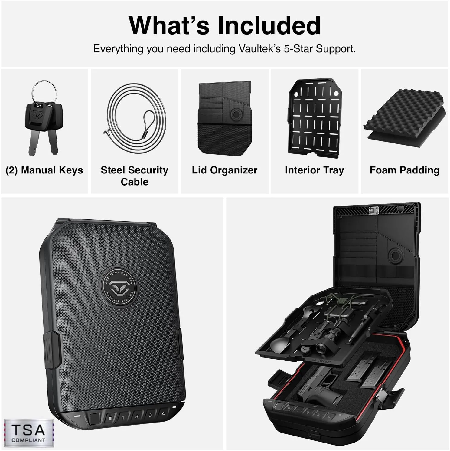 Vaultek LifePod 2.0 Biometric | Secure Waterproof Travel Case & Rugged Biometric Lock Box | Fingerprint Scanner, App Control, Backlit Keypad, Anti‑Impact Latch | Signature Series Kit